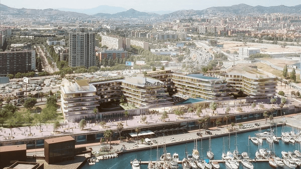 Así se verá el futuro Hard Rock Hotel Barcelona, que se prevé que abra sus puertas en 2022.