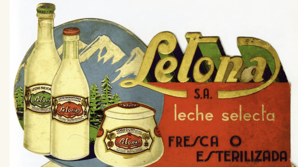 Antiguo cartel de la histórica empresa de leche