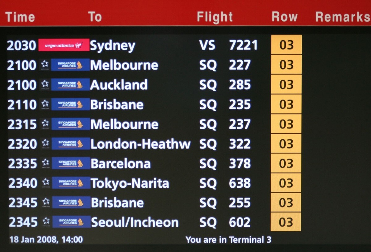 Panel destinos Singapore Airlines