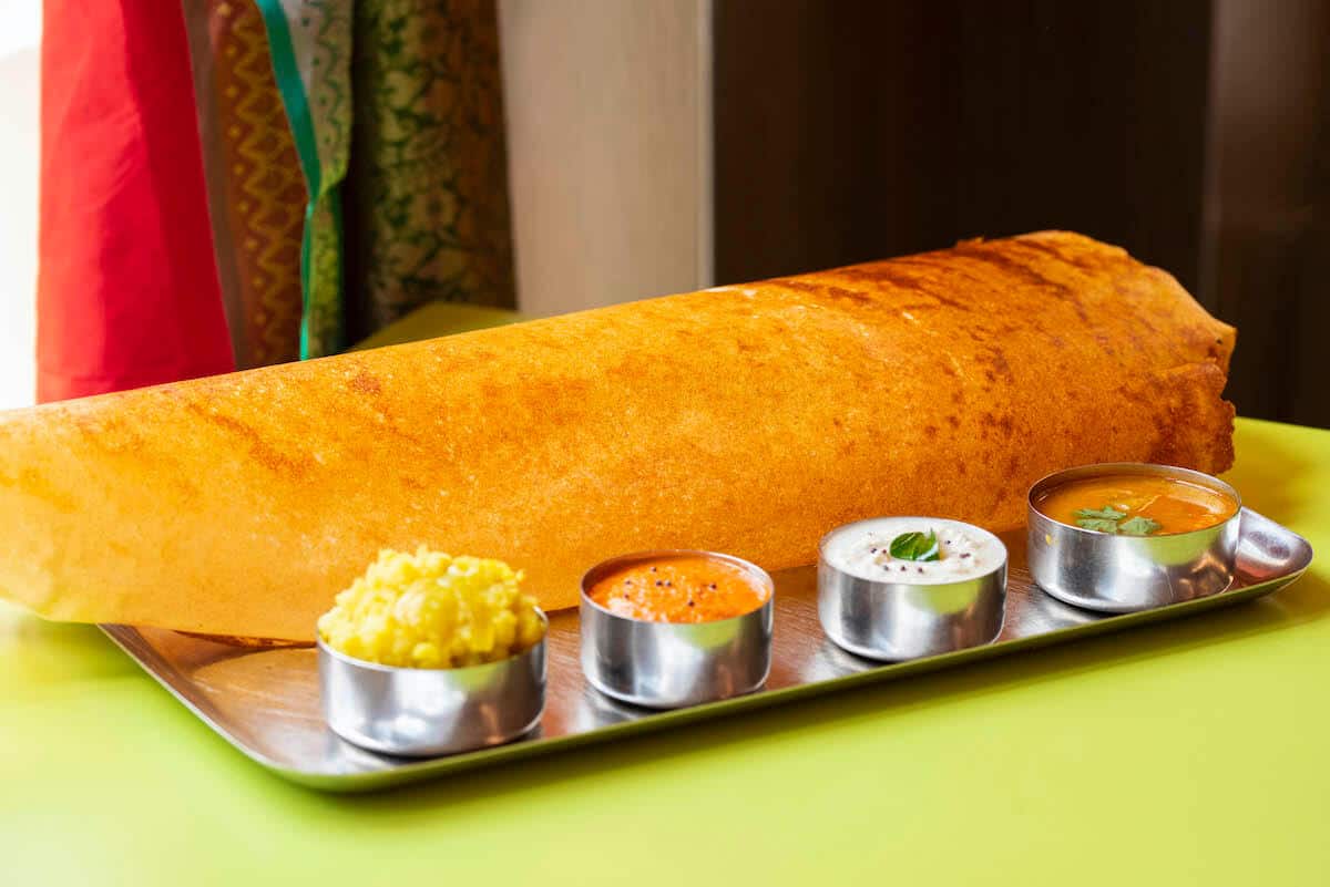 Gastronomía india: dosa Chennai Masala Dosa