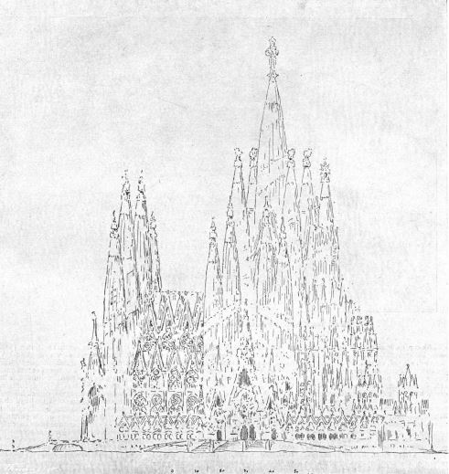 Dibuix Sagrada Família arquitecte Joan Rubió 1906